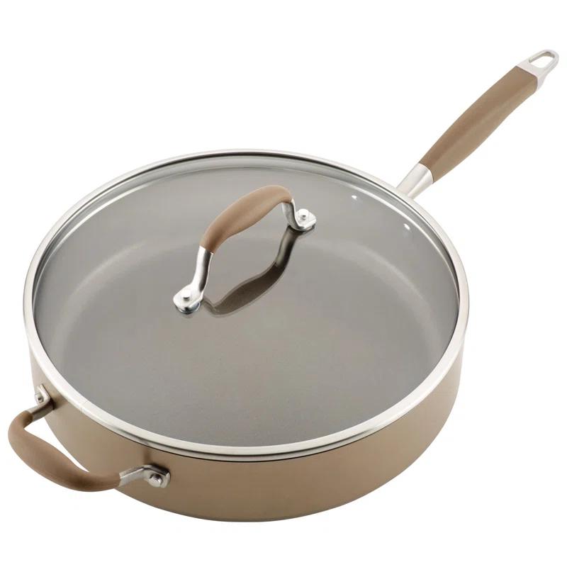 Anolon Anolon Advanced Home Hard Anodized Nonstick Sauté Pan with Helper Handle and Lid, 5 Quart