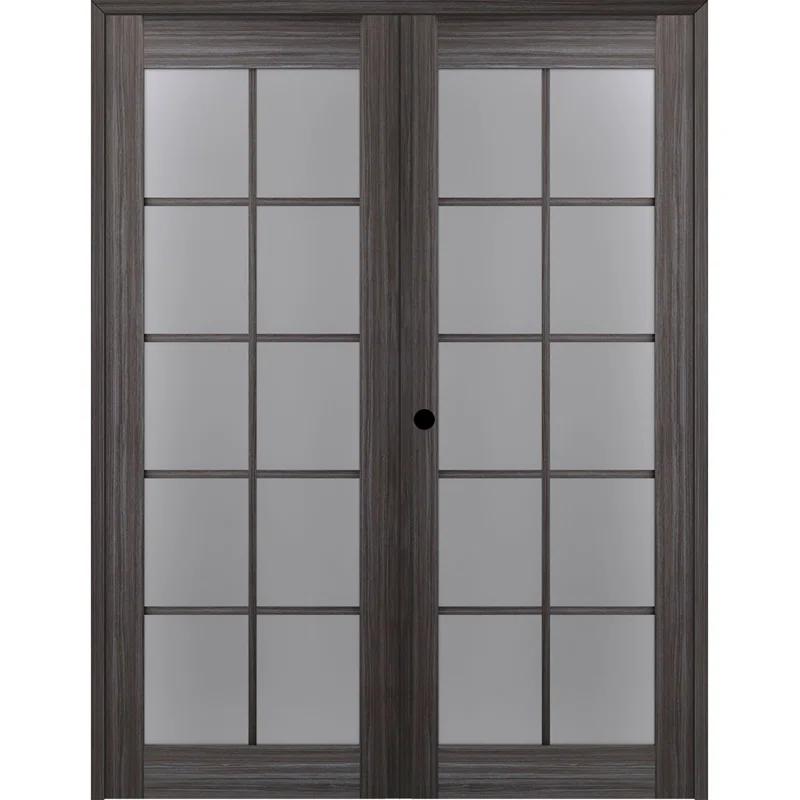 Belldinni Palladio Active 10-Lite Frosted Glass Wood Composite Double Prehung French Door