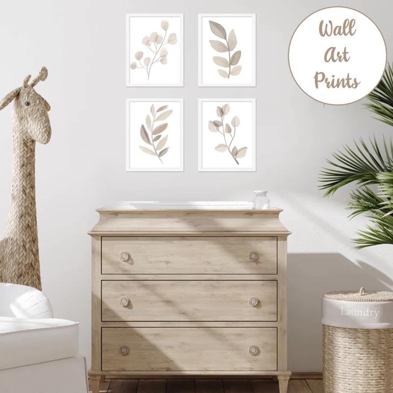 Sweet Jojo Designs Boho Botanical Leaf Linen Dust Ruffle Crib Skirt By Sweet Jojo Designs