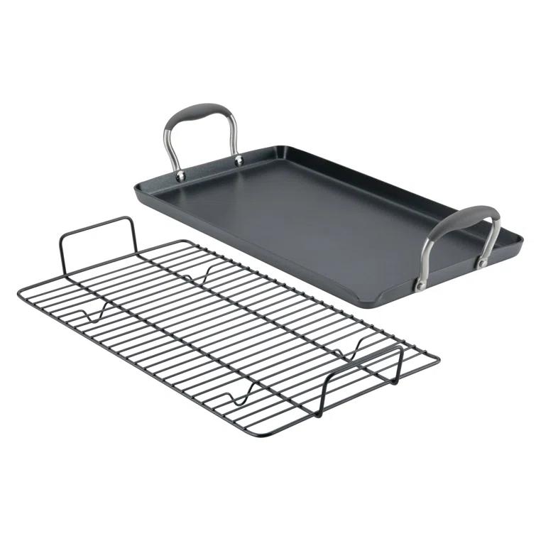 Anolon Anolon Advanced Home Hard Anodized Nonstick Double Burner Griddle With Roasting Rack, 2 Piece