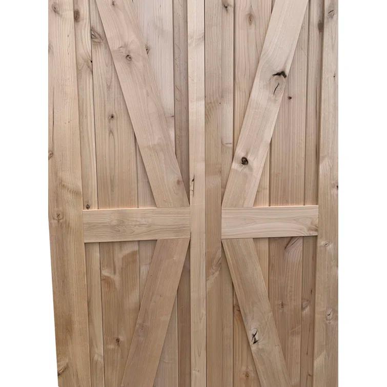 Lubann Paneled Solid Alder Wood Bifold Biparting Barn Door Slab