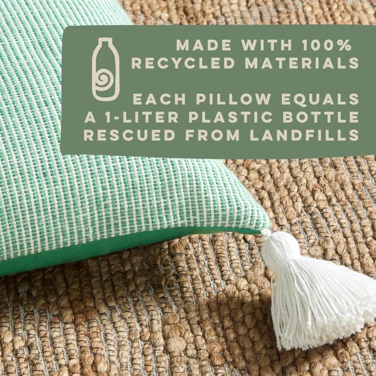 Town & Country Living TOWN & COUNTRY TERRA Alara Ribbed Texture Indoor Outdoor Decorative Pillow 20"x20"