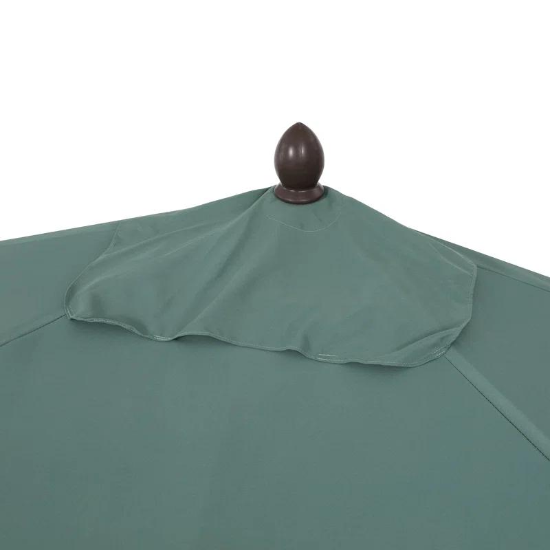 Arlmont & Co. Temetria 9 ft. Classic MidCentury Rectangular Half Market Patio Umbrella with Crank and UV Protection