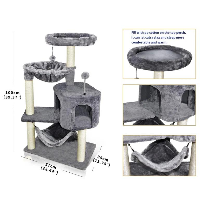 Tucker Murphy Pet™ Cat Tree With Condo, Scratching Posts & Hanging Ball For Kittens And Medium Breeds