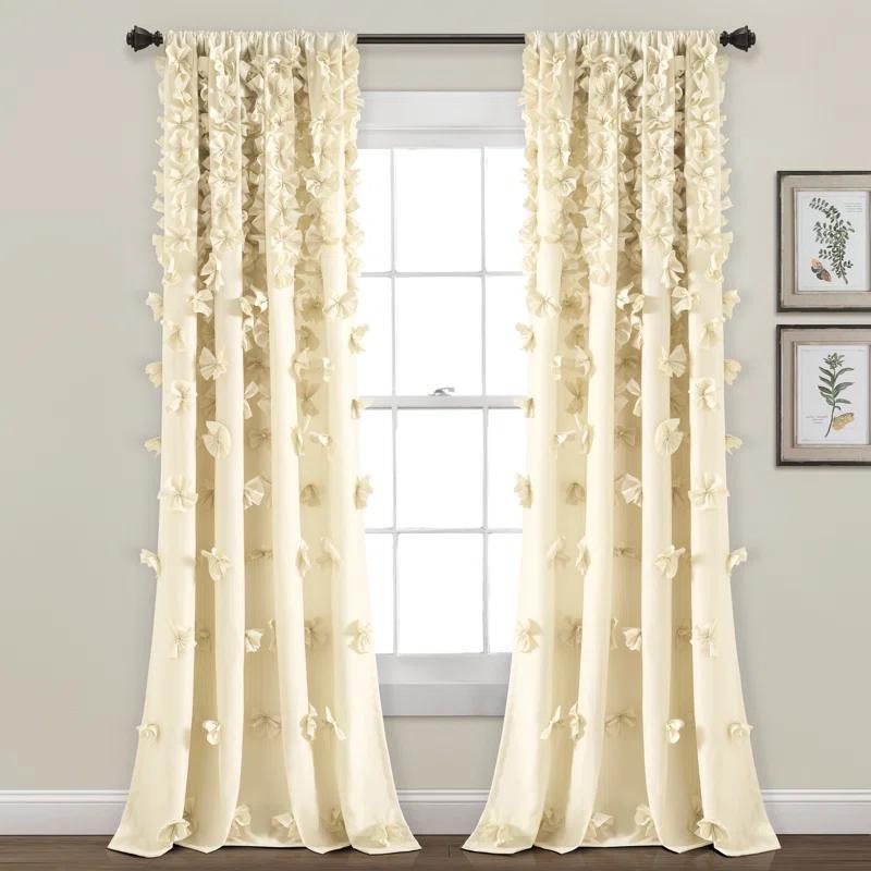 Lush Decor Riley Polyester Semi Sheer Curtain Single Panel