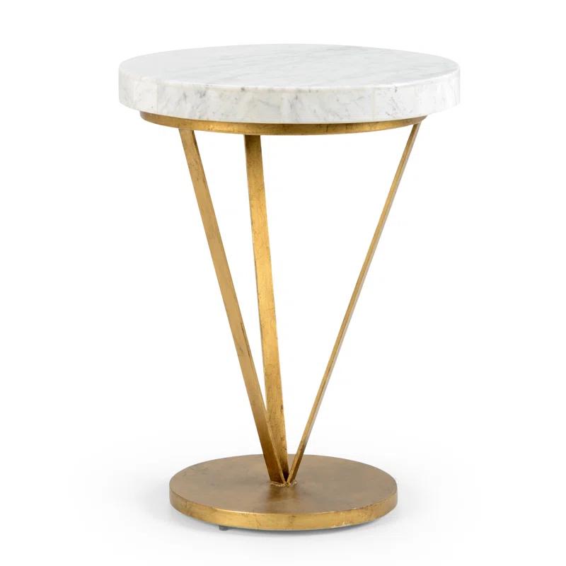 Trifold Marble Top End Table