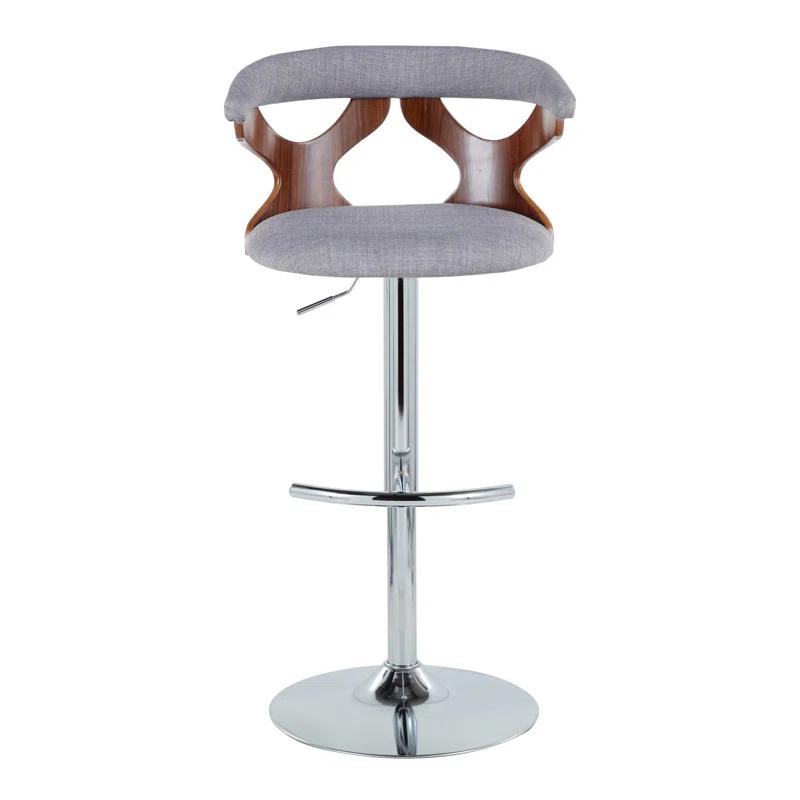 LumiSource Gardenia Swivel Upholstered Adjustable Height Counter Stool with Metal Frame (Set of 2)