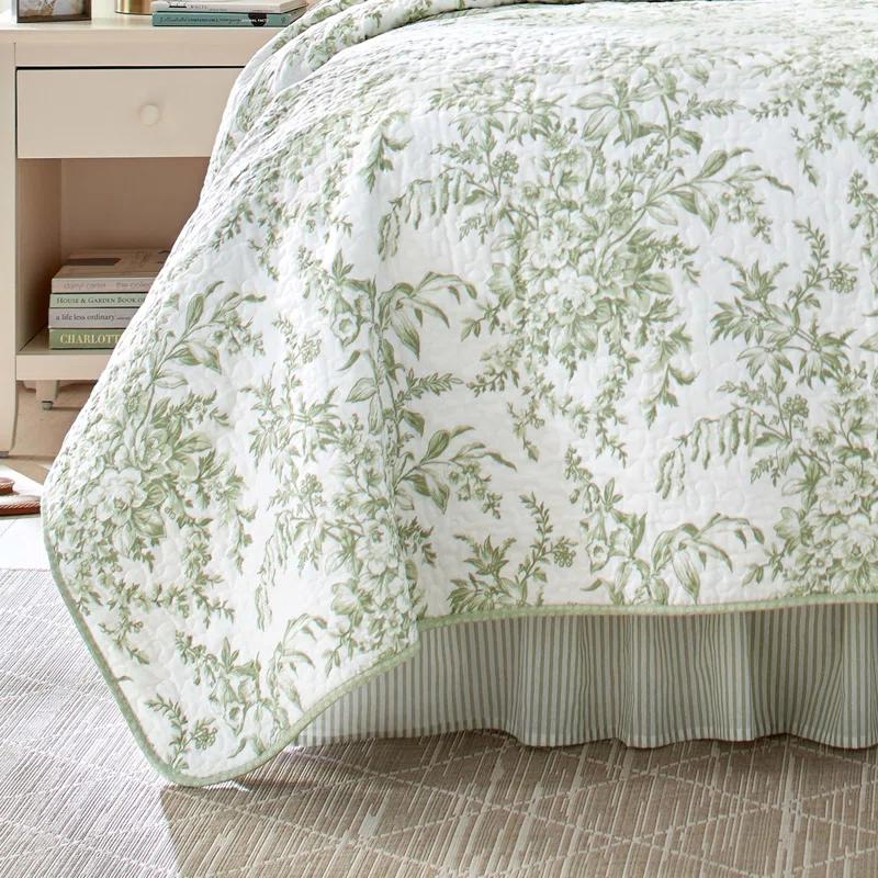 Laura Ashley Bedford Pink Cotton Reversible Quilt Set