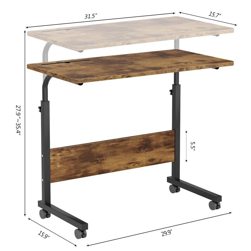Soges 35.4'' H Laptop/Tablet Storage Cart with Wheels