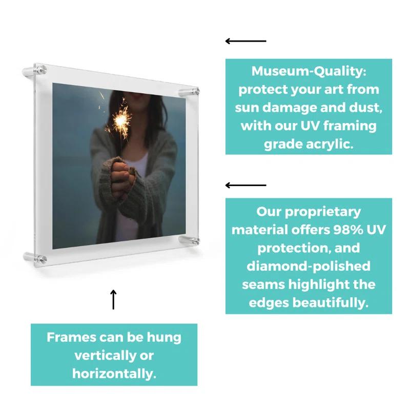 Double Panel Floating Acrylic Picture Frame