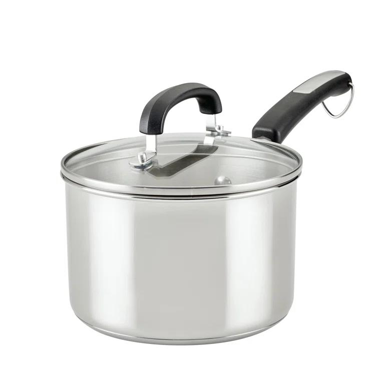 Farberware Farberware Brilliance Stainless Steel Saucepan With Lid, Dishwasher Safe And Induction Suitable, 3 Quart, Silver