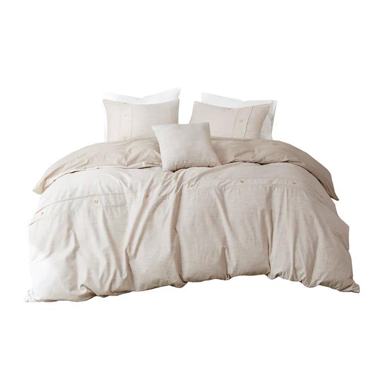 Madison Park Dover Natural Organic Cotton Oversized Duvet Cover Set King/Cal King (Set of 3)