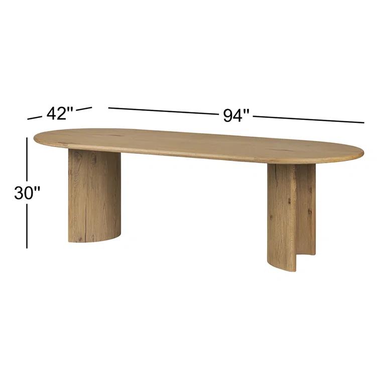Worn Oak Veneer Oval Extendable Dining Table