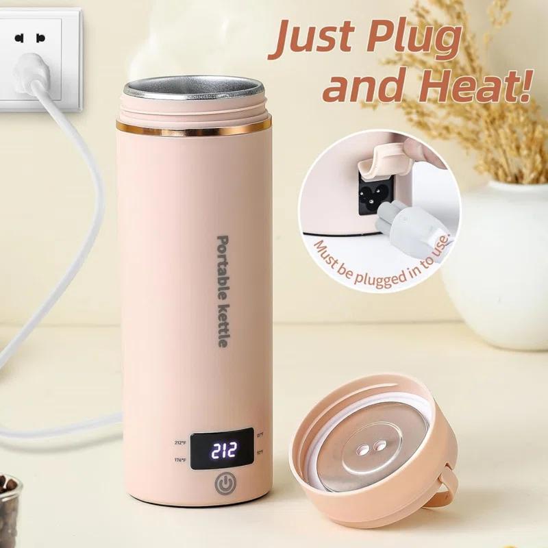 OLHIVA 304 Stainless Steel Travel Electric Kettle Portable Mini Kettle