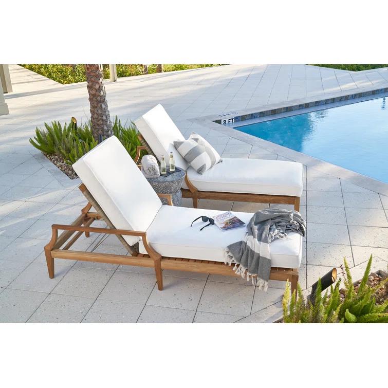 Coastal Living™ by Universal Furniture Chesapeake Outdoor Teak Wood Chaise Lounge , Cushion Included