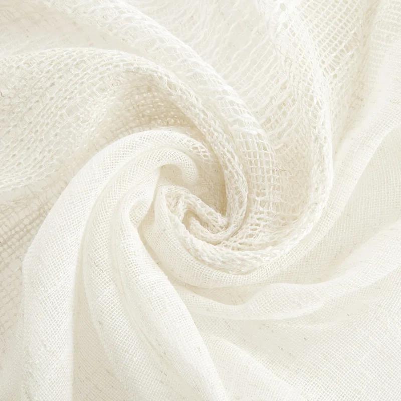 Madison Park Aida Ivory Yarn Dye Sheer Thermal Rod Pocket Curtain Panels 37x84" (Set of 2)