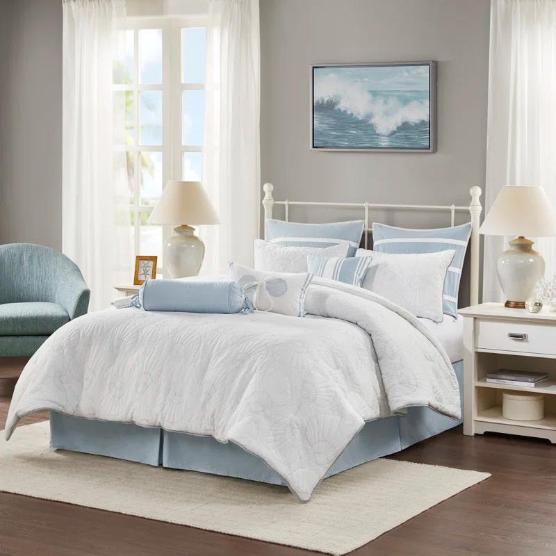 Harbor House Crystal Beach White Cotton Coastal Comforter Set