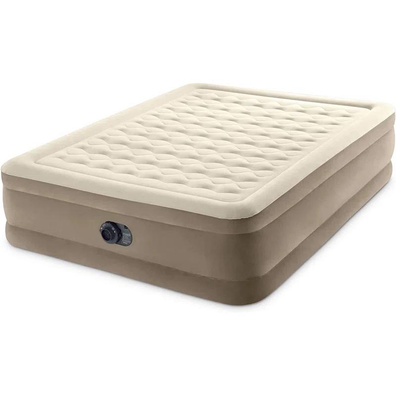 Intex Intex Ultra Plush Fiber Tech Airbed Mattress with Built in Pump