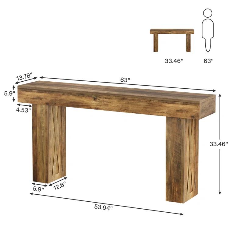 Millwood Pines 63 Inch Long Console Table Farmhouse Sofa Table