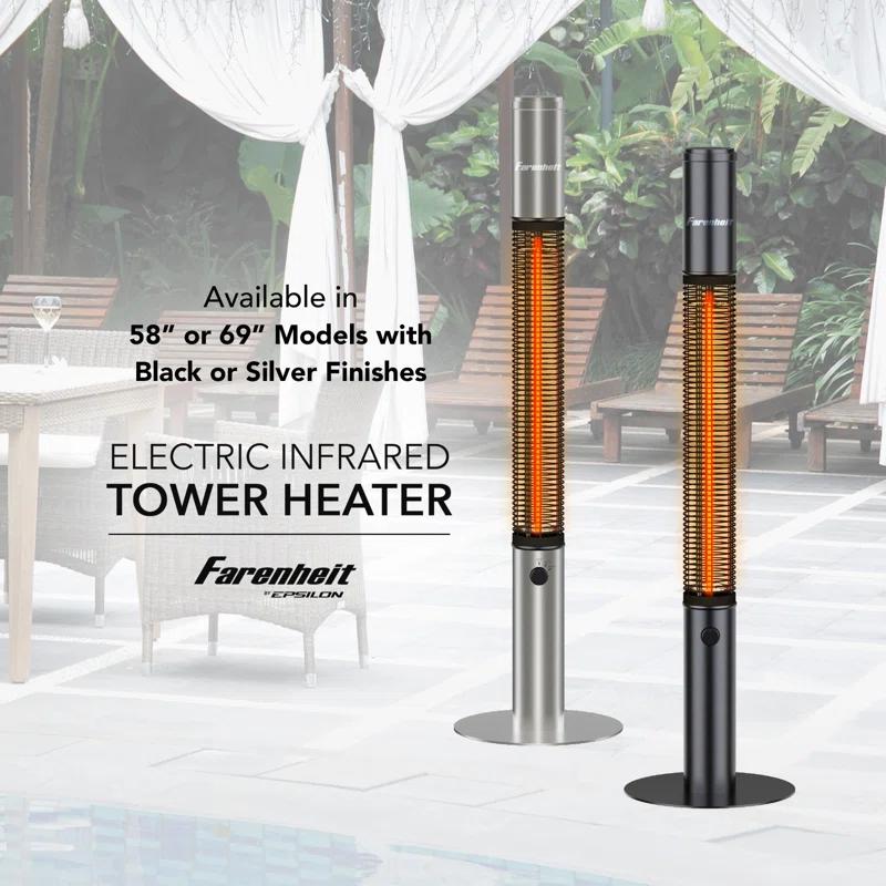 59" 1500 Watt Electric Standing Patio Heater