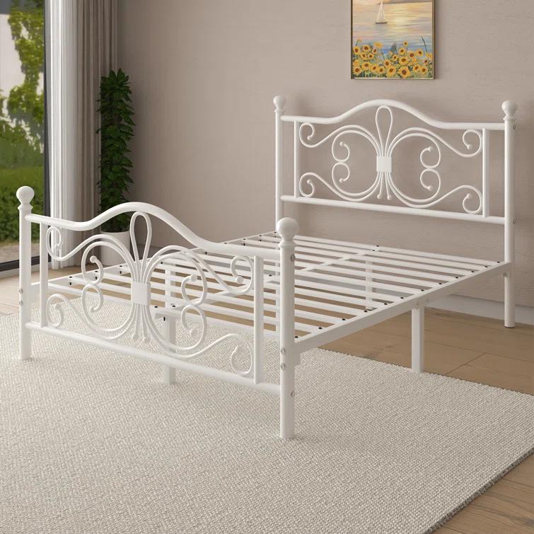 Lark Manor™ Eylin Metal Platform Bed with Butterfly Design Headboard and Footboard, Underbed Storage & Reviews | Wayfair