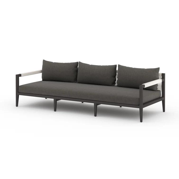 Sherwood Charcoal Gray Aluminum Outdoor Patio Sofa