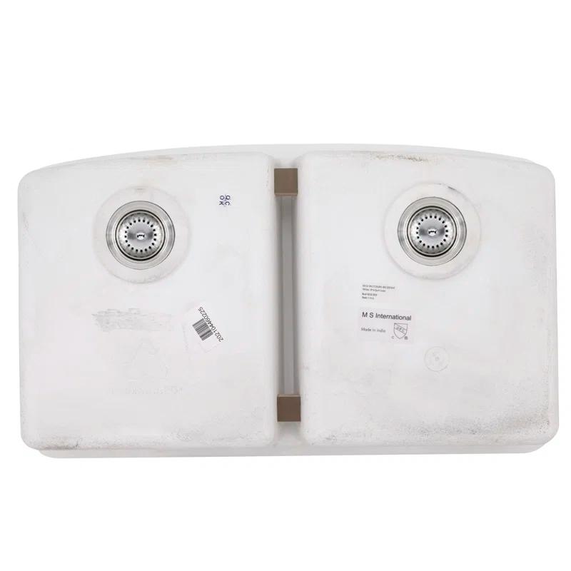 MSI WAY-QTZ-DBSNK-5050-003 Quartz 32"x19" Undermount 50/50 Double Bowl Kitchen Sink