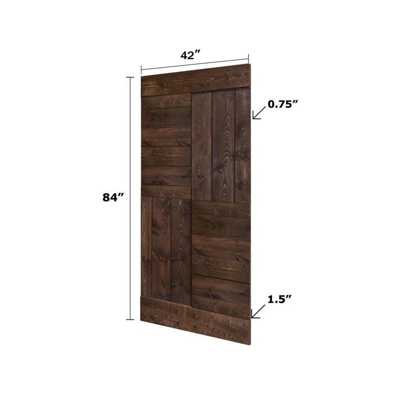 IsLife Patented Product S Series Solid Wood Double Sliding Barn Door With Hardware Kit(Set of 2)-Assembly Needed (Set of 2)