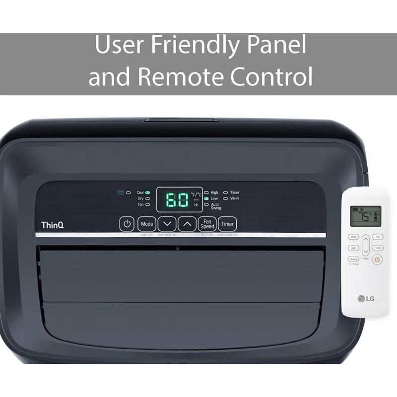 LG 10,000 BTU DOE / 14,000 BTU ASHRAE Smart Portable Air Conditioner, Cools 450 Sq.Ft.