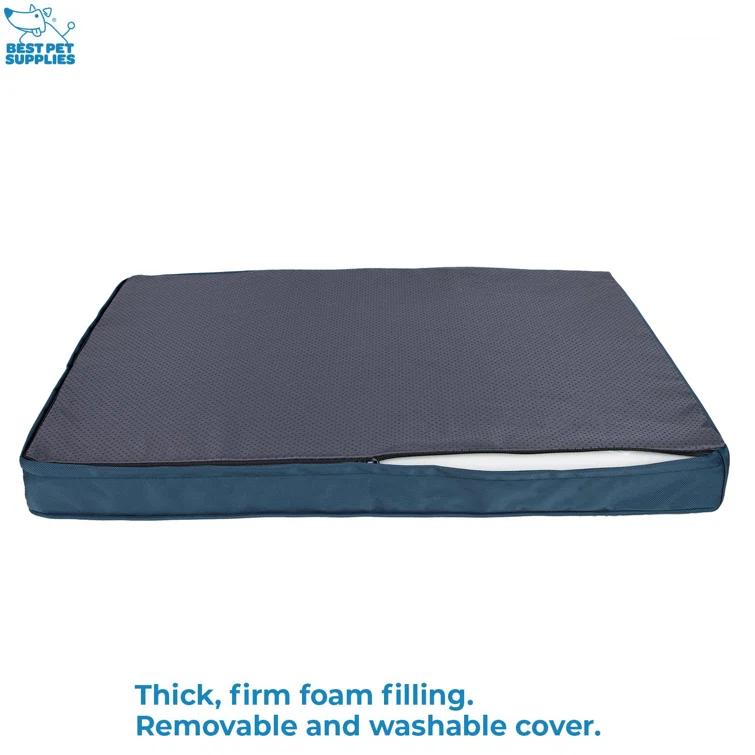 Best Pet Supplies Best Pet Supplies Dog Crate Mat with Waterproof Exterior, Orthopedic Foam, and Sherpa Cover - Blue