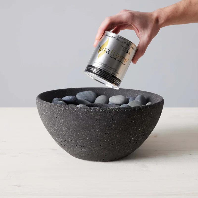 TerraFlame TerraFlame Basin Concrete Table Top Gel Fuel Fire Bowl - Indoor and Outdoor Use