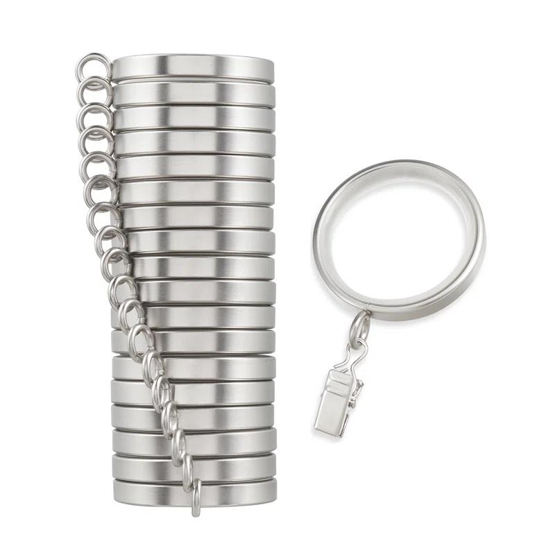 MODE Cambria Designer Series 2 inch Premium Easy Glide Metal Curtain Rings with Smooth, Quiet Nylon Inserts