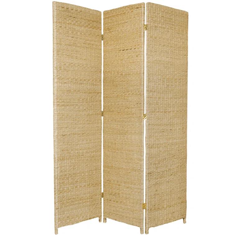 Highland Dunes Fickes 53" W x 71" H Woven Rushes Folding Room Divider