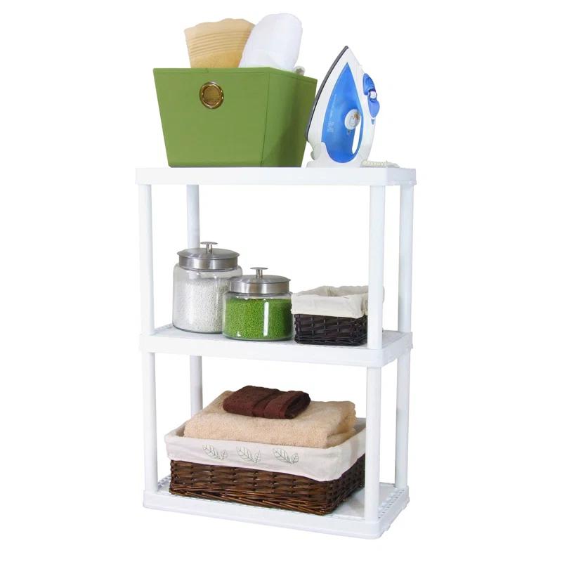 Gracious Living Gracious Living 3 Shelf Fixed Height Solid Light Duty Home Storage Unit