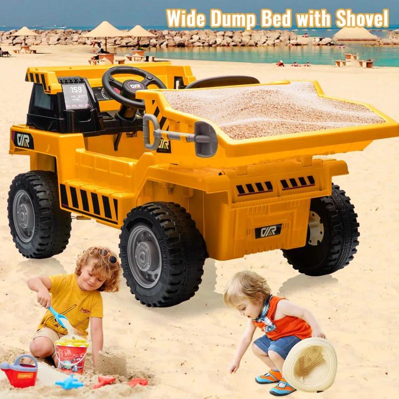 Hetoy Ride On Dump Truck, 12V Ride On Car With Remote Control