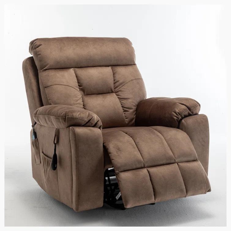 Latitude Run® Large Electric Massage Recliner With Heat, Velvet Lift Recliner Chair For Elderly Oversize with Hidden Cup Holder