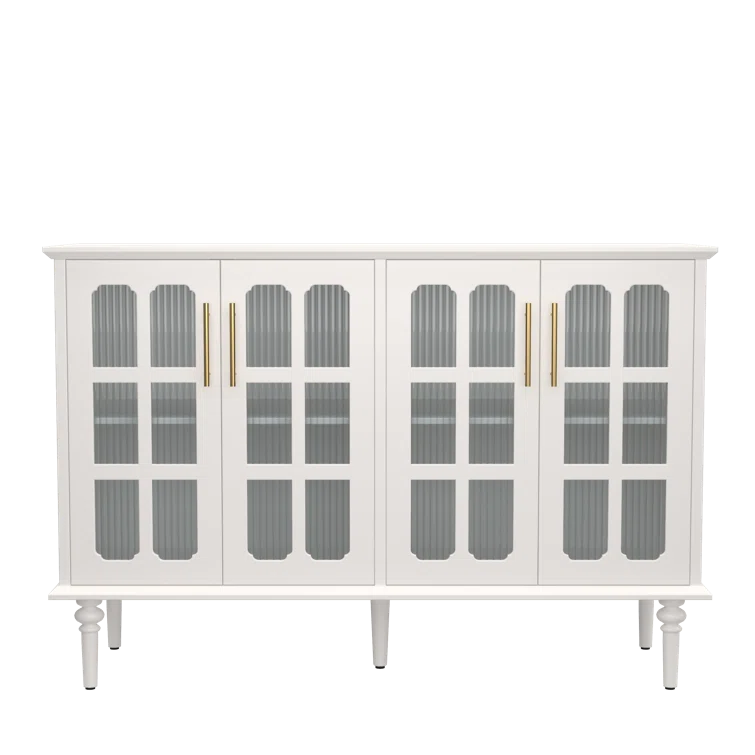 Charlton Home® Eldren 47.6-inch Antique Sideboard with Adjustable Shelves and 4 Glass Doors