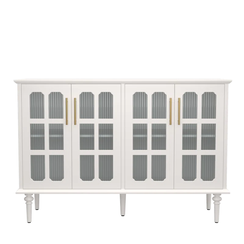 Charlton Home® Eldren 47.6-inch Antique Sideboard with Adjustable Shelves and 4 Glass Doors