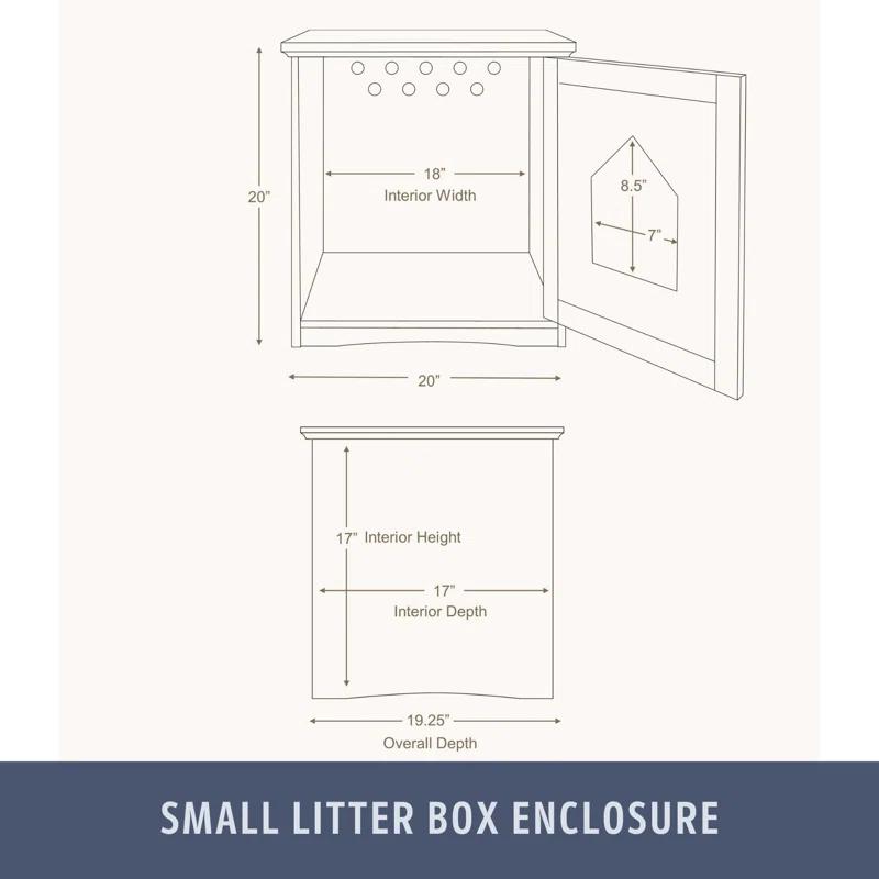 TRIXIE TRIXIE Small Cat Litter Box Enclosure Hide Litter Indoor Cat Home Cat Furniture Accent Table