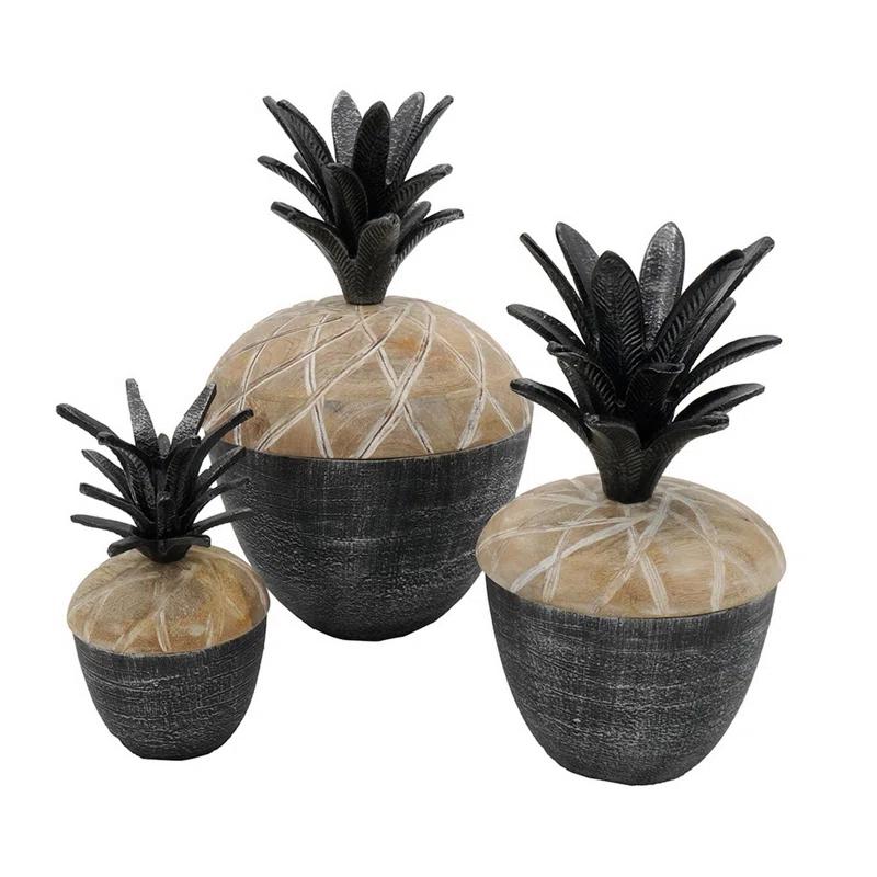 Benjara Wood Decorative Urns & Jars