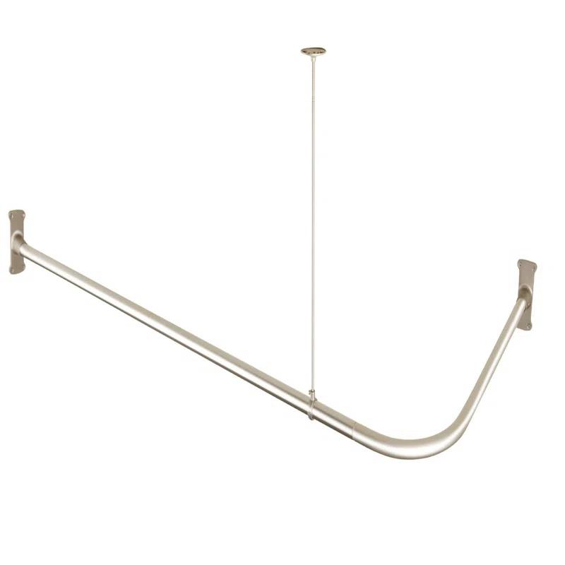 Blooming 62'' L-Shaped Drill / Screw Shower Curtain Rod