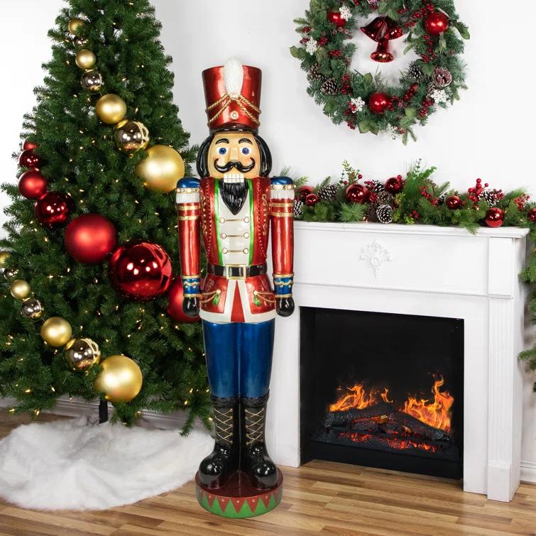 Northlight Seasonal 75" LED Lighted Metallic Jeweled Commercial Grade Fiberglass Christmas Nutcracker