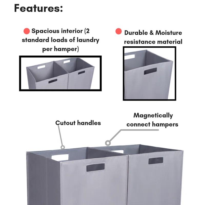 BirdRock Home Internet's Best Fabric Laundry Hamper with Handles