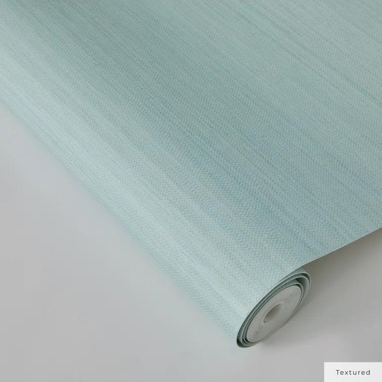 Tempaper & Co.® Faux Horizontal Grasscloth Removable Peel and Stick Wallpaper, Textured Seaglass, 56 sq ft: Vinyl, Prepasted