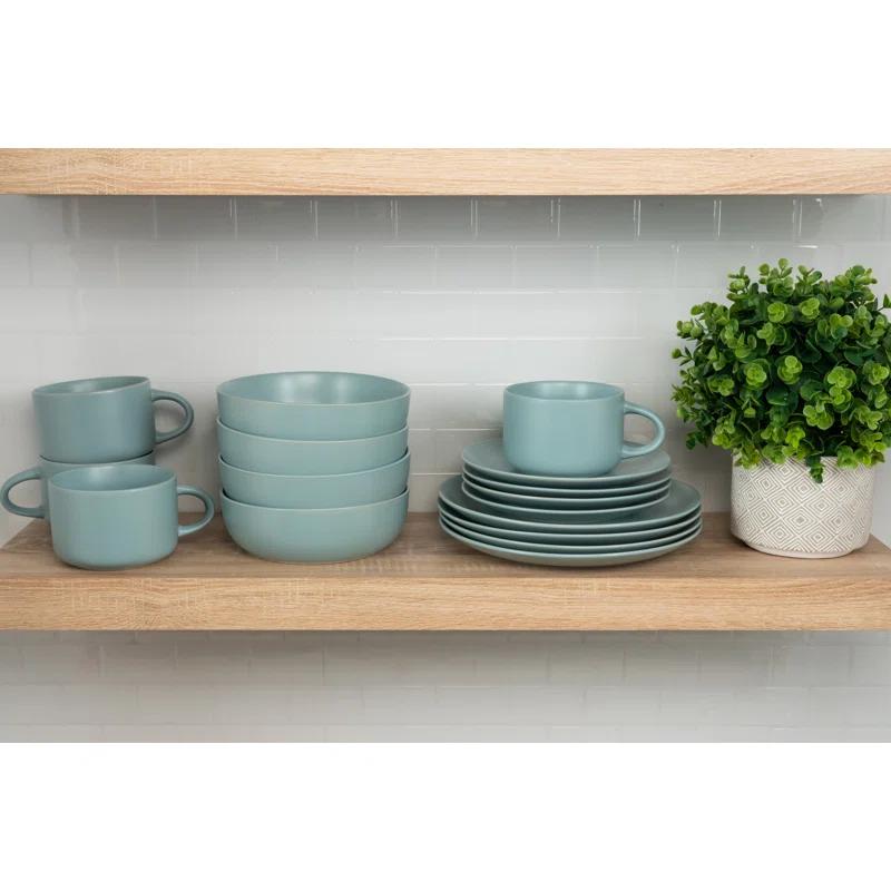 Wazee Matte 16 Piece Dinnerware Set, Service for 4