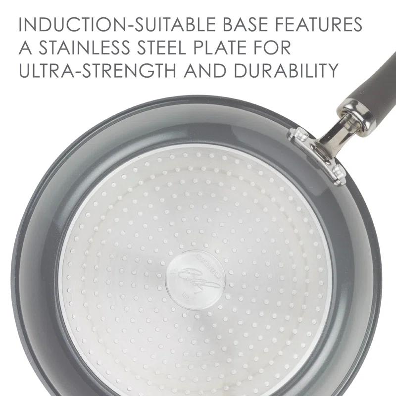 Rachael Ray Rachael Ray Create Delicious Nonstick Induction Deep Frying Pan / Skillet with Lid, 9.5 Inch