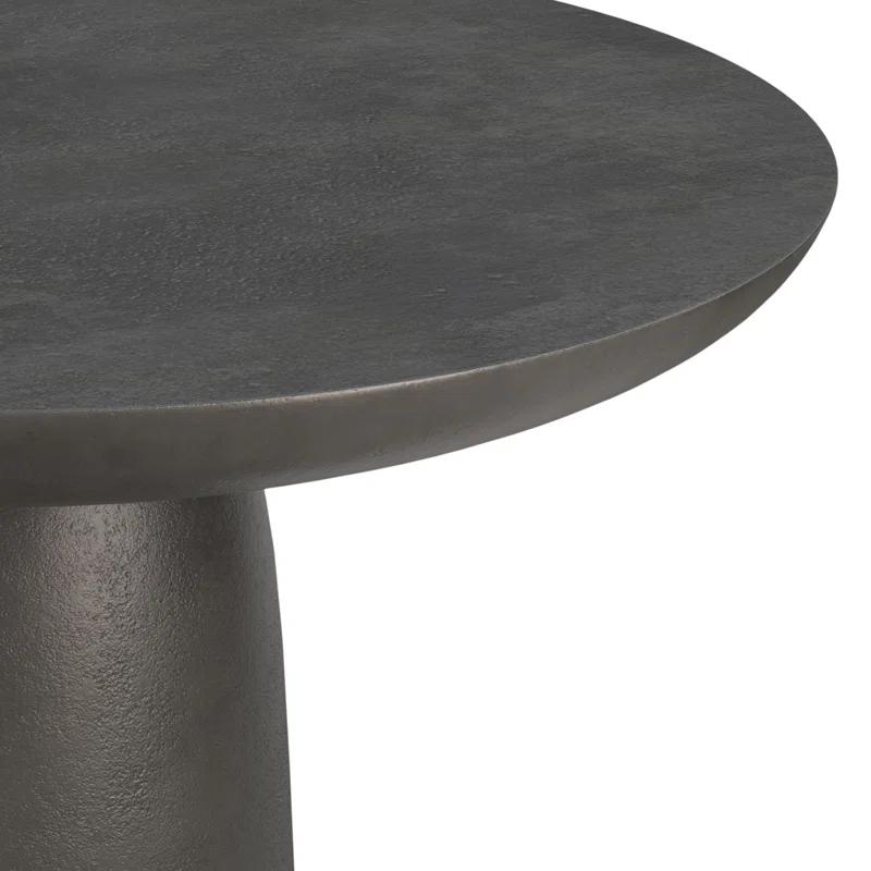 Simpli Home Alexa 30"W Cast Aluminum Mid-Century Modern Round Coffee Table with Pedestal Base, Fully Assembled