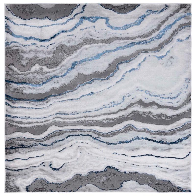 Swindle Abstract Gray/Blue Area Rug