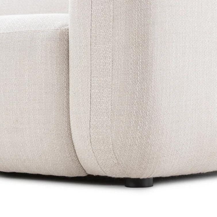 Nara 96'' Off-White Linen Tuxedo Arm Sofa