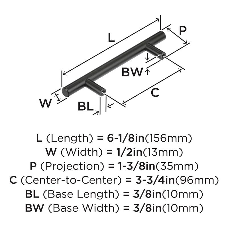 Amerock Bar Pulls 3-3/4 inch (96mm) Center-to-Center Cabinet Pull